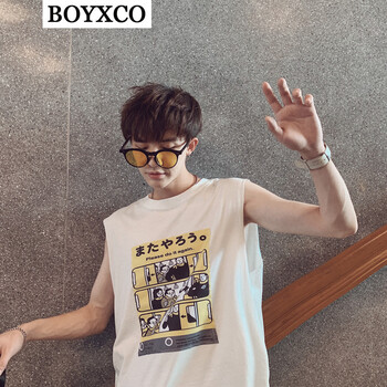 BOYXCO 無袖 男士T恤 BX9白 