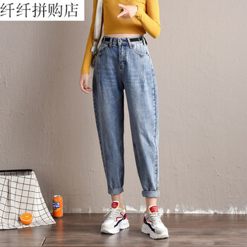 薄款休閑牛仔褲，微胖妹子的福音