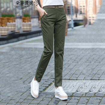 朵菲清妮 高腰 鉛筆褲/小腳褲 女 長(zhǎng)褲 休閑褲