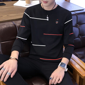 虞智 長(cháng)袖 男士T恤 W84黑色 