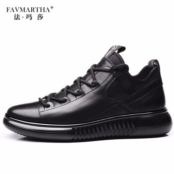 法瑪莎（FAVMARTHA）男士黑色【四季皮鞋內增高款6cm】 37