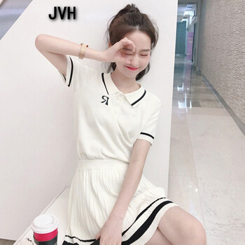 JVH 純色 拼接，褶皺 連衣裙