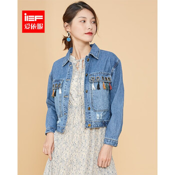 簡約風(fēng)牛仔外套，微胖妹子的福音