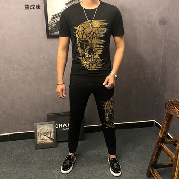 Boy Bees 短袖 男士T恤 金-半邊骷髏套裝 