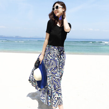 法孚（FARRFROO）  不對稱(chēng)，不規則，印花，立體裝飾 連衣裙