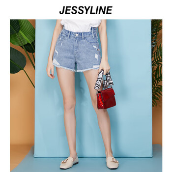 Jessy line 自然腰 直筒褲 女 短褲 牛仔褲