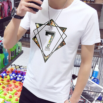 鄧尼斯 短袖 男士T恤 白色D101 