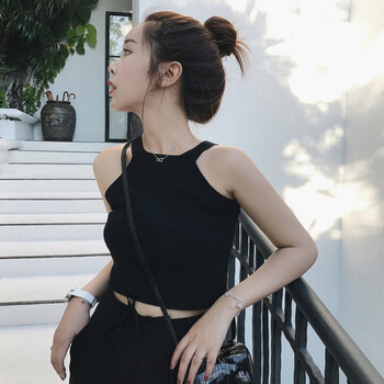 掛脖吊帶背心女長(zhǎng)款