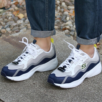 斯凱奇（SKECHERS）板鞋999859-LGNV/淺灰色/海軍藍(lán) 