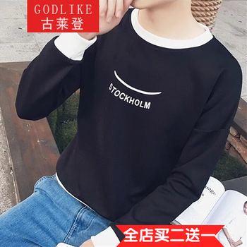 古萊登（GODLIKE） 長袖 男士T恤 笑臉(黑色) S，XL，L，M