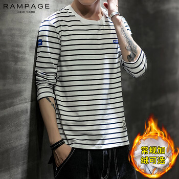 RAMPAGE 長袖 男士T恤 白色 