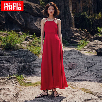 物有物語（wuyouwuyu） 純色 露背 連衣裙