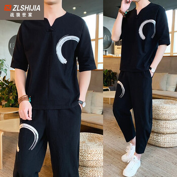 戰狼世家（Z·L·SHIJIA） 短袖 男士T恤 114黑 