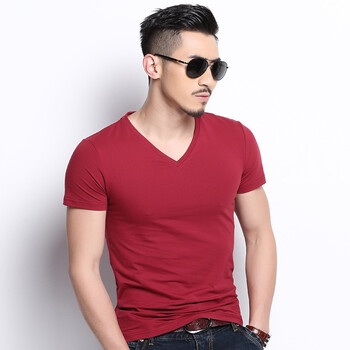 賓仕爵 短袖 男士T恤 85018酒紅  