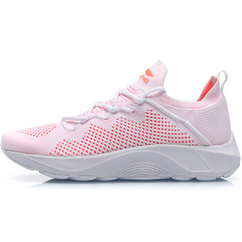 李寧（LI-NING）跑步鞋標準白/熒光珊瑚粉 