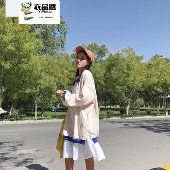 萊倍泰（laibeitai） 純色 拼接 連衣裙
