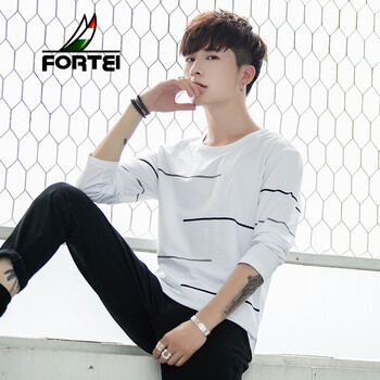 富鋌（FORTEI） 長(zhǎng)袖 男士T恤 白色 XL，L，M，XXL，XXXL