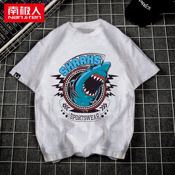 南極人（Nan Ji ren） 短袖 男士T恤 灰色-鯊魚(yú) 