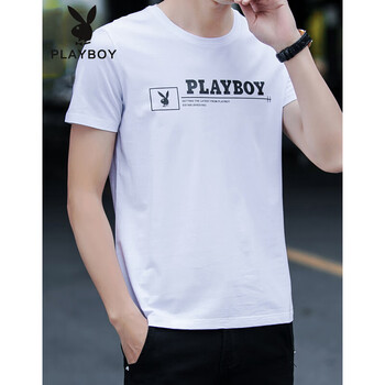 花花公子（PLAYBOY） 長袖 男士T恤 白色H36091 