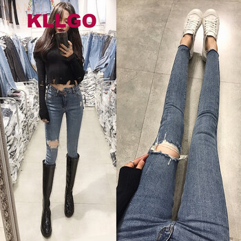 九分破洞牛仔褲，微胖妹子的福音