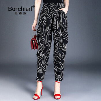 伯西亞（BORCHIARL） 高腰 哈倫褲 女 九分褲 休閑褲