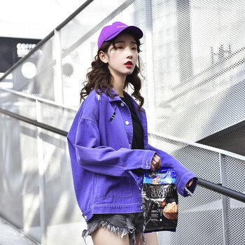 魅焰 POLO領(lǐng) 長袖 女 短外套 水洗