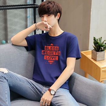 大碼哥 短袖 男士T恤 沙漏 藍色 