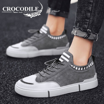 鱷魚恤（CROCODILE）男士灰色皮面 42