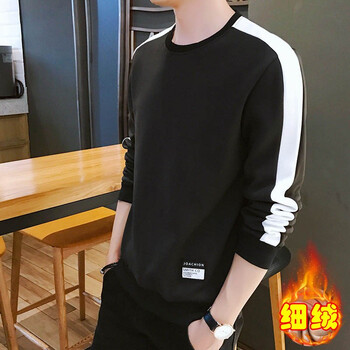 男府（NANFU） 長袖 男士T恤 6701-黑色-細(xì)絨 