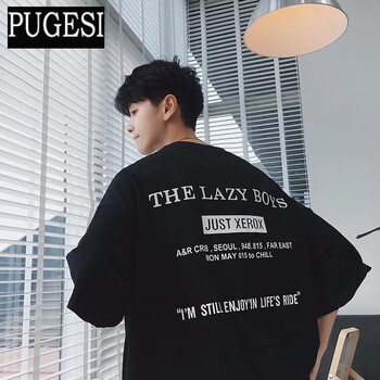 普戈斯（PUGESI） 長袖 男士T恤 新款字母黑色 