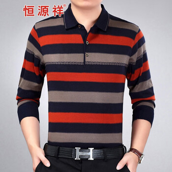 恒源祥（HYX） 長(zhǎng)袖 男士T恤 HYX1618桔色長(zhǎng)袖 