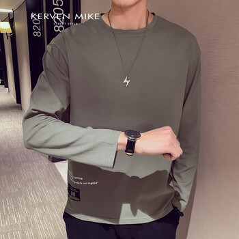 Kerven Mike 長袖 男士T恤 軍綠 