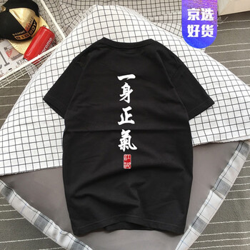 尊首（ZUNSHOU） 短袖 男士T恤 一身正氣 短袖黑色 