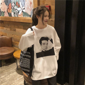 印花寬松袖，微胖妹子的福音