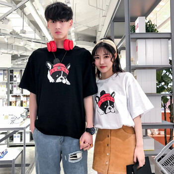 美連誠 斜肩，拼接，拼色，印花 短袖 T恤 女 圓領(lǐng)