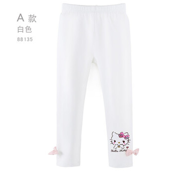 白色純棉九分褲女童