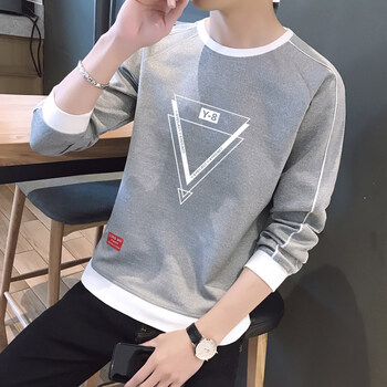 其他品牌 長(zhǎng)袖 男士T恤 LM-WY3072麻灰色 