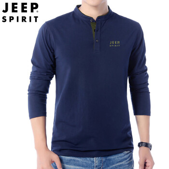 吉普（JEEP） 長袖 男士T恤 寶藍(lán) XL，L，XXL，XXXL，M