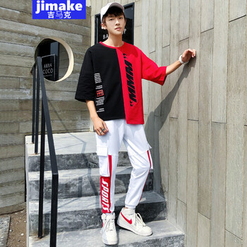 吉馬克（jimake） 短袖 男士T恤 黑紅 