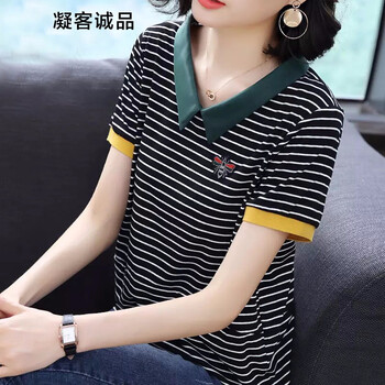 凝客誠(chéng)品 立體剪裁 短袖 T恤 女 POLO領(lǐng)