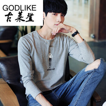 古萊登（GODLIKE） 長袖 男士T恤 灰色長袖 XL，L，XXXL，M，XXL