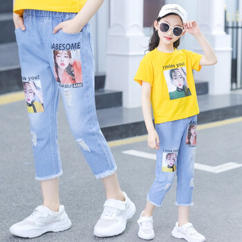 女童牛仔褲潮