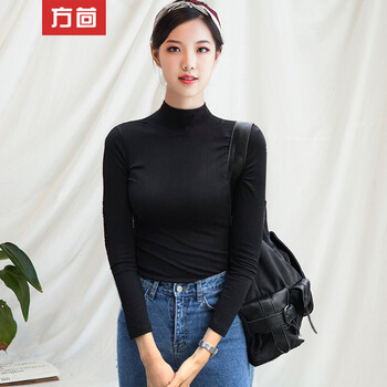 方茴  短袖 T恤 女 半高領