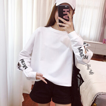 印花寬松袖，微胖妹子的福音