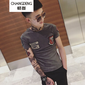 暢登（CHANGDENG） 短袖 男士T恤 701灰色 