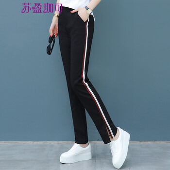 蘇盈珈可 松緊腰 喇叭褲 女 長褲 休閑褲