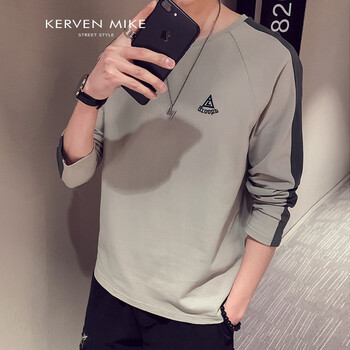 Kerven Mike 長(cháng)袖 男士T恤 T7770-杏色 