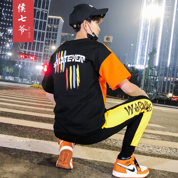 候七爺（HOUQIYE） 短袖 男士T恤 黑色 