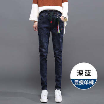 高腰牛仔褲，微胖妹子的百變?cè)煨? title=