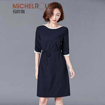 瑪歐璐（MICHEL ROUEN） 純色 拼色 連衣裙